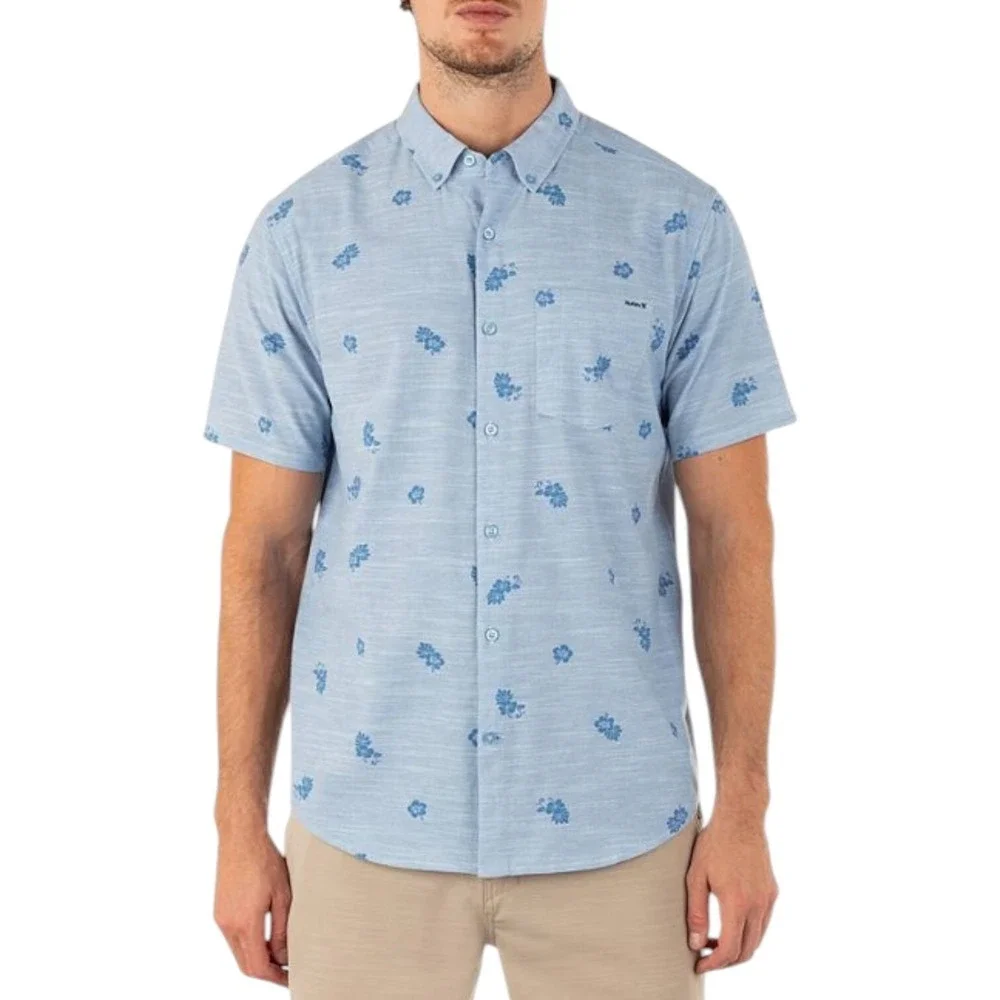 Hurley Mens One and Only Lido Stretch Short Sleeve Shirt NWT - XXL - Blue - Picture 2 of 10